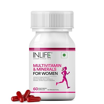 INLIFE Multivitamin for Women with Biotin, Vitamin D, Calcium, & Minerals for Energy, Hair, Skin, Nails, Bone - 60 Veg C