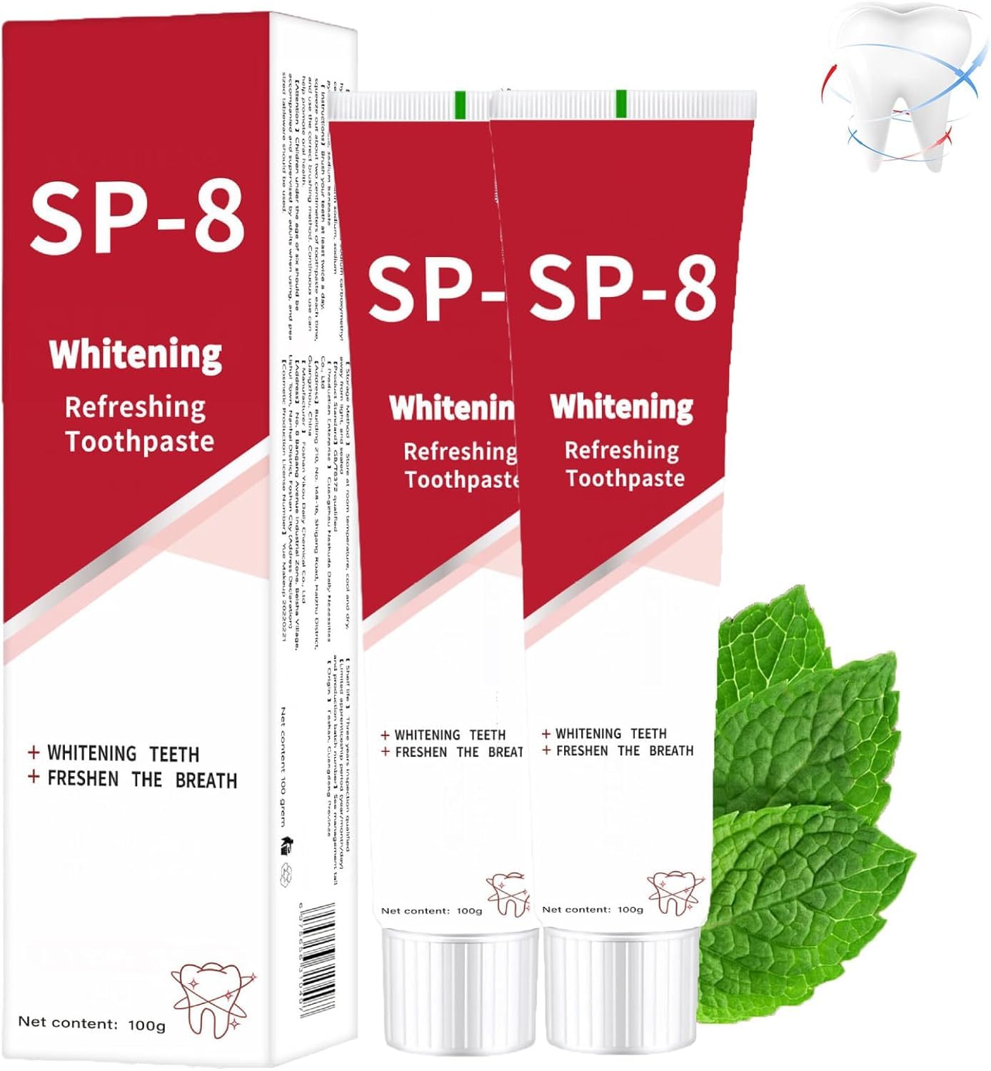 Sp-8 Ultra Whitening Toothpaste, Sp-8 Probiotics Bright White Toothpaste, Sp-8 Probiotic Toothpaste, Sp8 Toothpaste, Fresh Breath, Deep Cleaning Care, Oral Health Management (2)