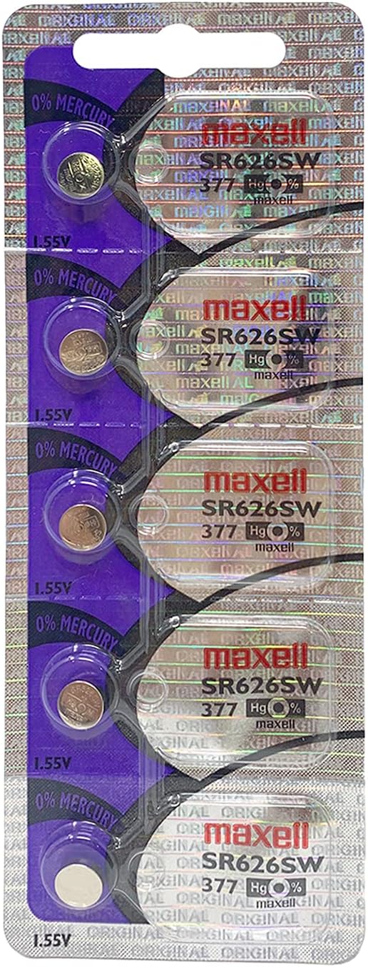 Maxell SR626SW 377 Silver Oxide Watch Battery, 2 Pack of 5 Batteries