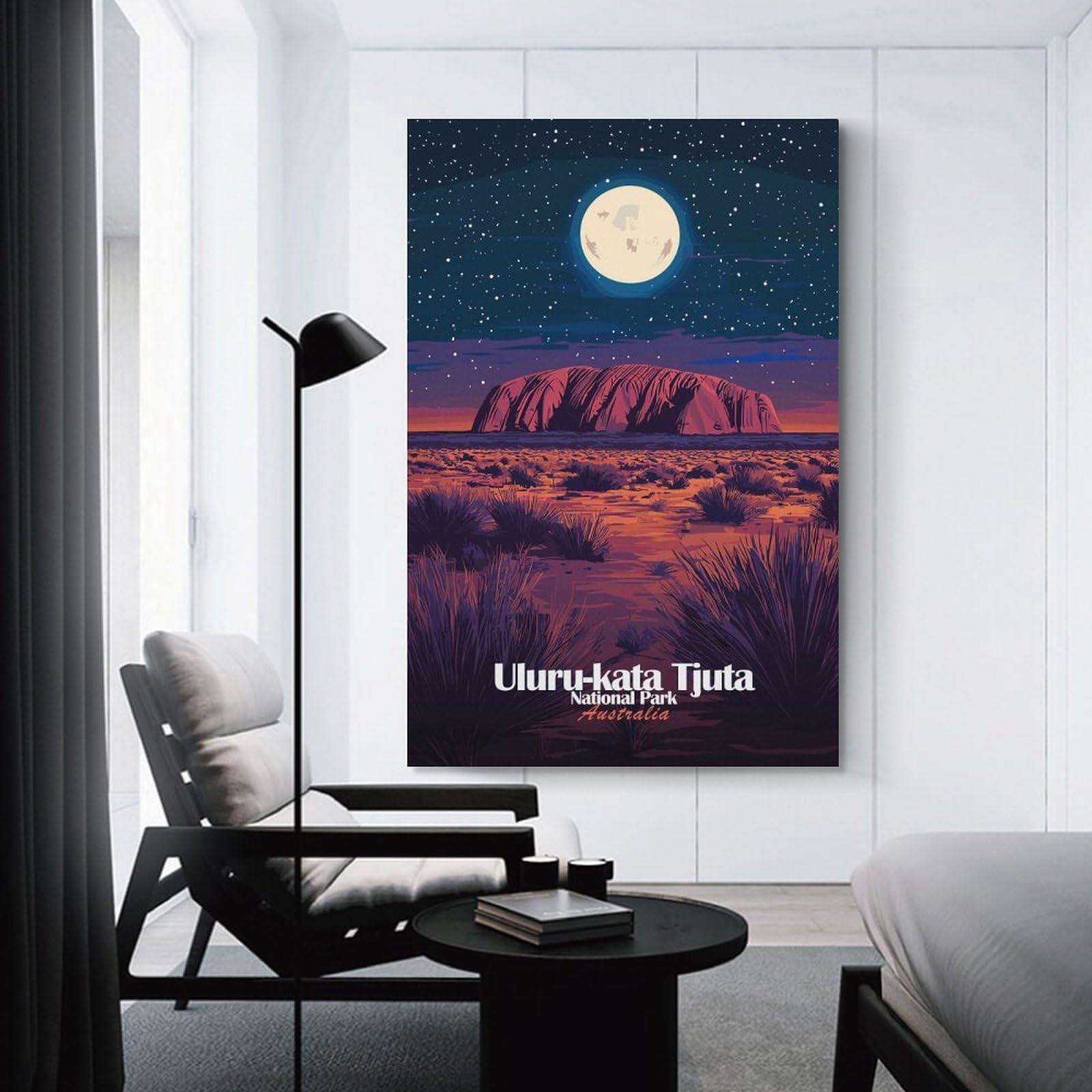 Junmoney Canvas Wall Art Uluru-Kata Tjuta National Park, 20x30inch(50x75cm), for Lounge Decor, Bedroom Walls Or Flats, A Home Accent with Warm Character