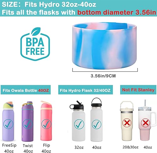 Miniatura 2 de HEYSKAY Protective Flask - Bota de silicona de 12 a 40 onzas para botella de agua Hydro Flask, y compatible con Stanley Tumbler, Yeti, Simple