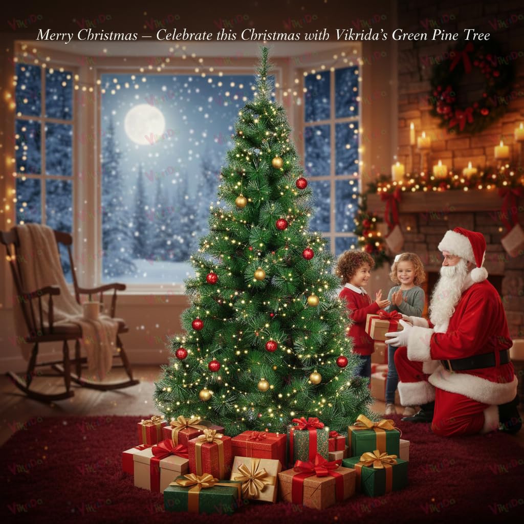 VikriDA 4.5ft Artificial Pine Christmas Tree - Easy Setup! -4