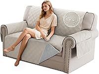 Vista 22 de PrinceDeco Fundas 100% impermeables para sofá de 3 cojines, fundas de sofá modernas con correas elásticas, protector de muebles grueso y suave, apto