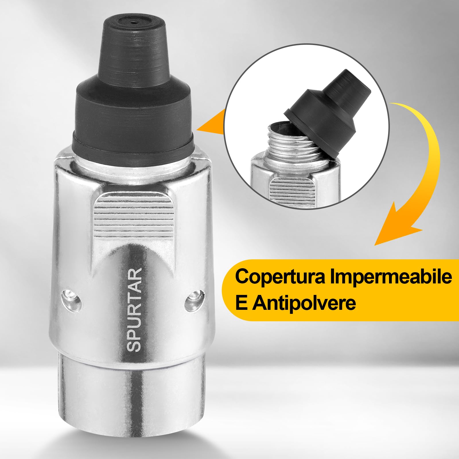 Spina per Rimorchio 12V 7 Pin Spina Elettrica per Rimorchio Tipo N, Adattatore per Connettore Cablaggio a 7 Poli in Plastica