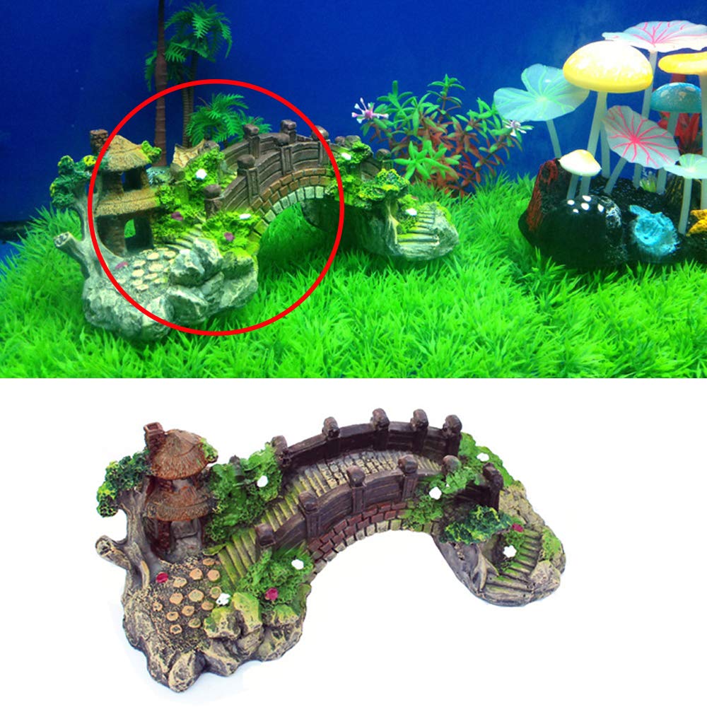 JINJUMEI Aquariumdecoratie hars natuurlijke accessoires voor leefomgeving voor kleine vissen hars grot