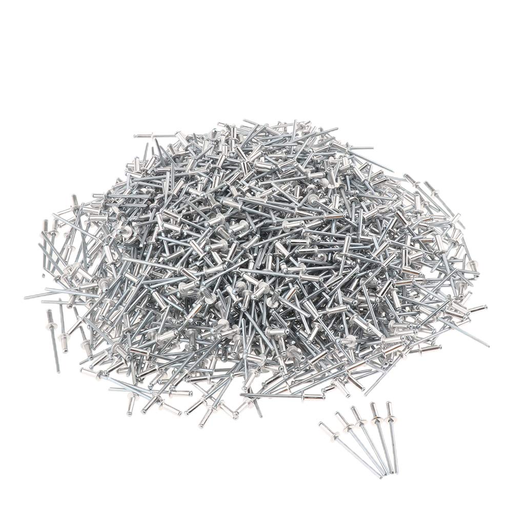 1000x Dome Head Pop Rivets Ouverts en Aluminum 3mm - 3.0x8mm