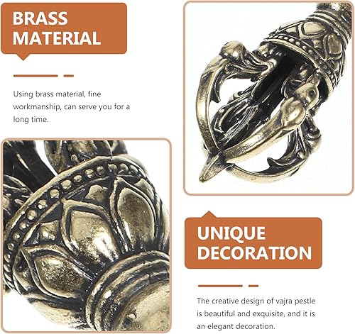 Miniatura 3 de Veemoon 2pcs Nepal Phurba Dorje Unidad Antigua Vintage Maja Coleccionables Energía Espíritus Budismo Dispositivo Vajra Latón Dorge Phurba: Shui