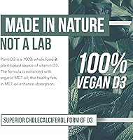 Vista 4 de Vitamina D3 orgánica de 10,000 UI – Planta D3, vegana, fuerza máxima sublingual líquido D3 gotas – 200% mayor absorción, 100%