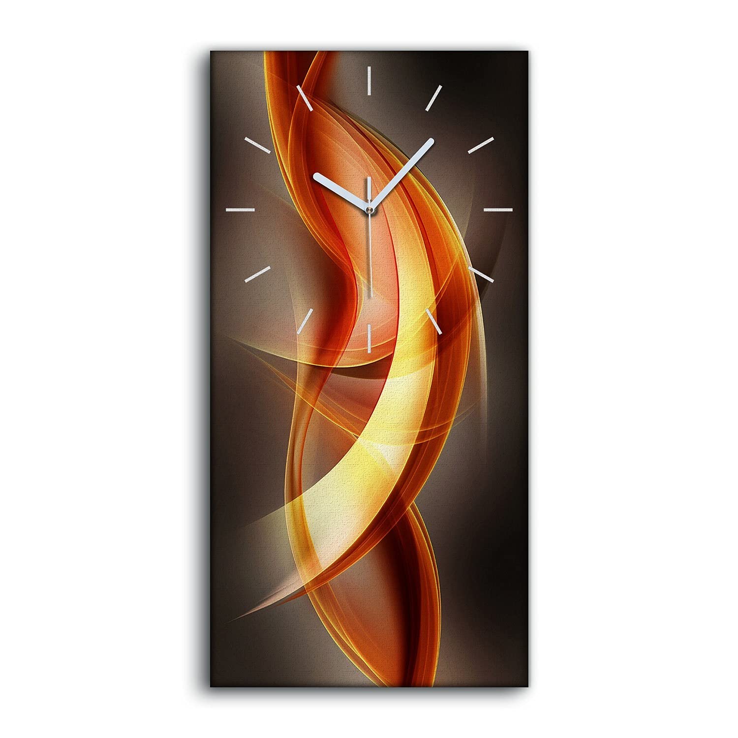 Horloge sur Toile 30x60cm Vagues d'art Abstrait Coloray
