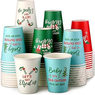 36 Pcs 16 oz Christmas Cups Elf Christmas Paper Cups Elf Themed Disposable Cups for Xmas Party Christmas Supplies Let's Get Elfed up Disposable Paper Cup for Holiday Coffee Hot Cold Drink Kids Adults