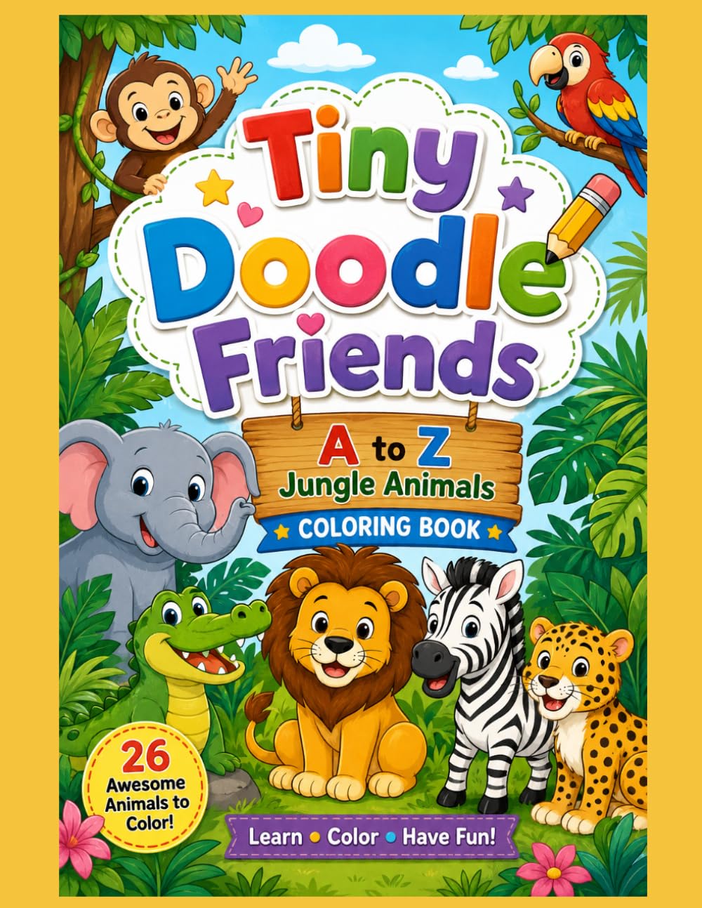 A to Z Jungle Animals: 26 Awesome Animals to Color!