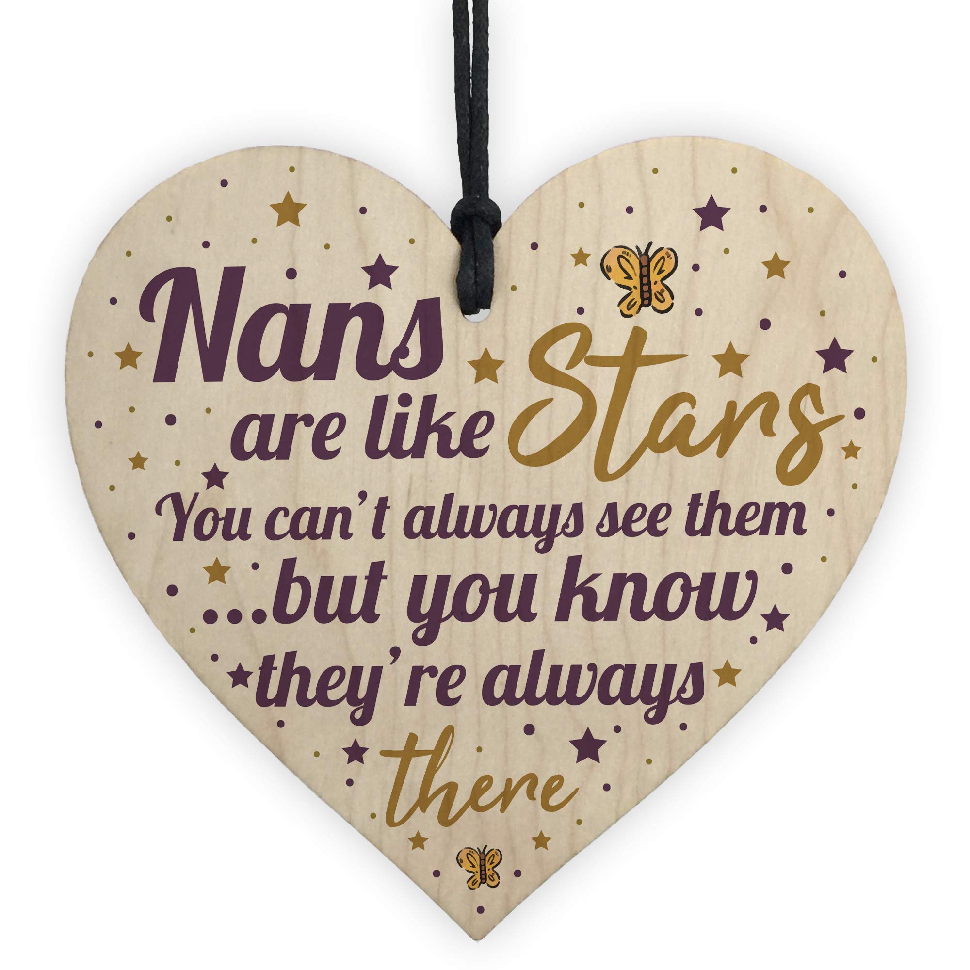 Red Ocean Nan Gifts For Christmas Birthday Wooden Heart Plaque Keepsake THANK YOU Grandparent Gift