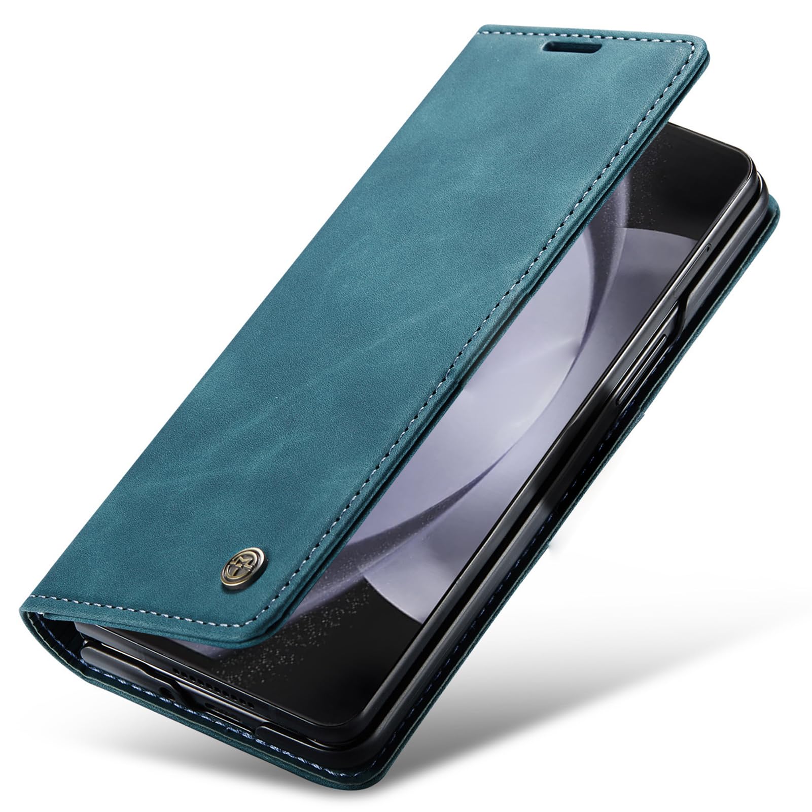 Custodia A Portafoglio For Samsung Galaxy Z Fold 8 Ultra, Pelle Smerigliata Flip Folio Funzione Stand Cover Business Antiurto Protezione Bordo Rialzato Guscio Interno(Blue)