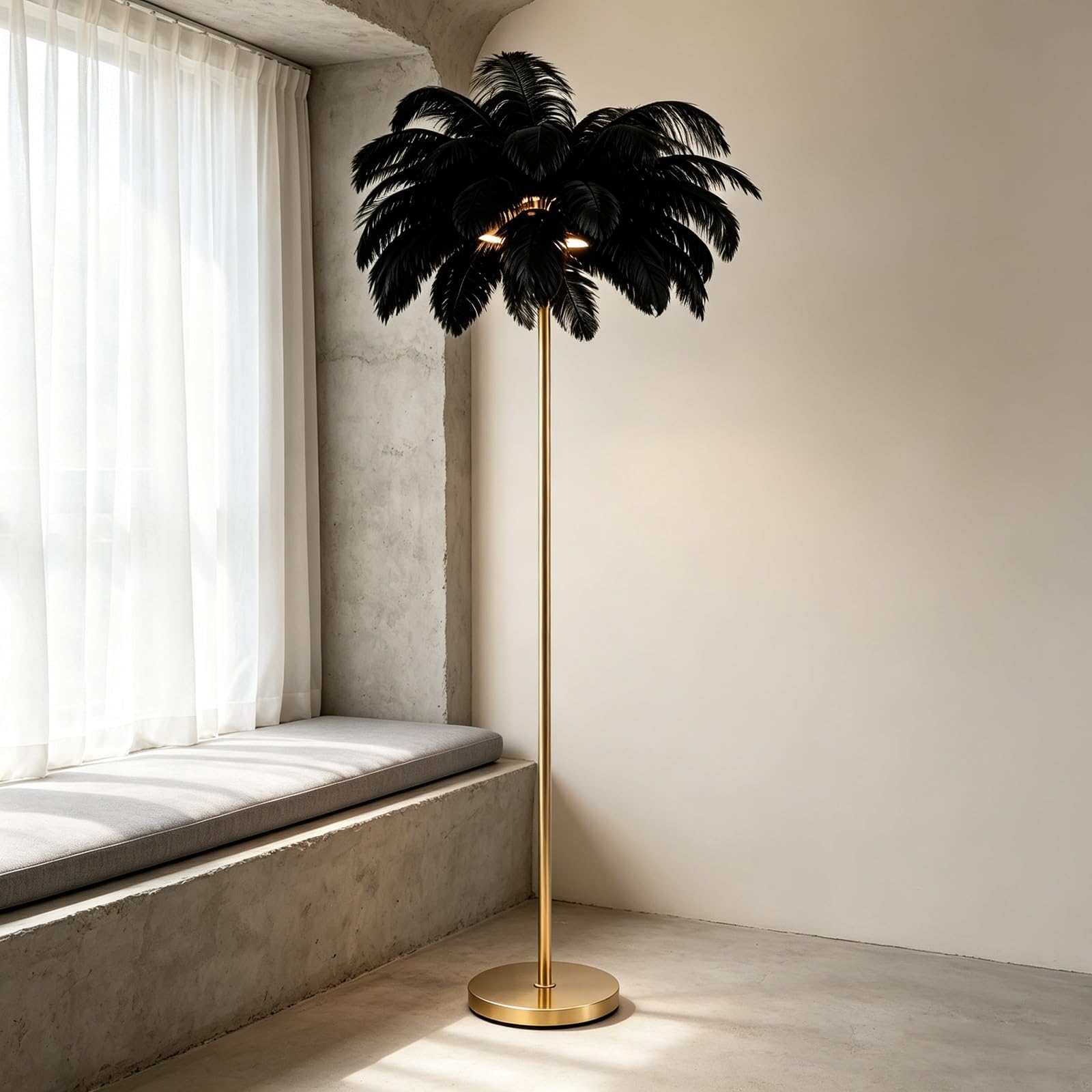 LCNDKF Aesthetic Feather Standing Floor Lamp