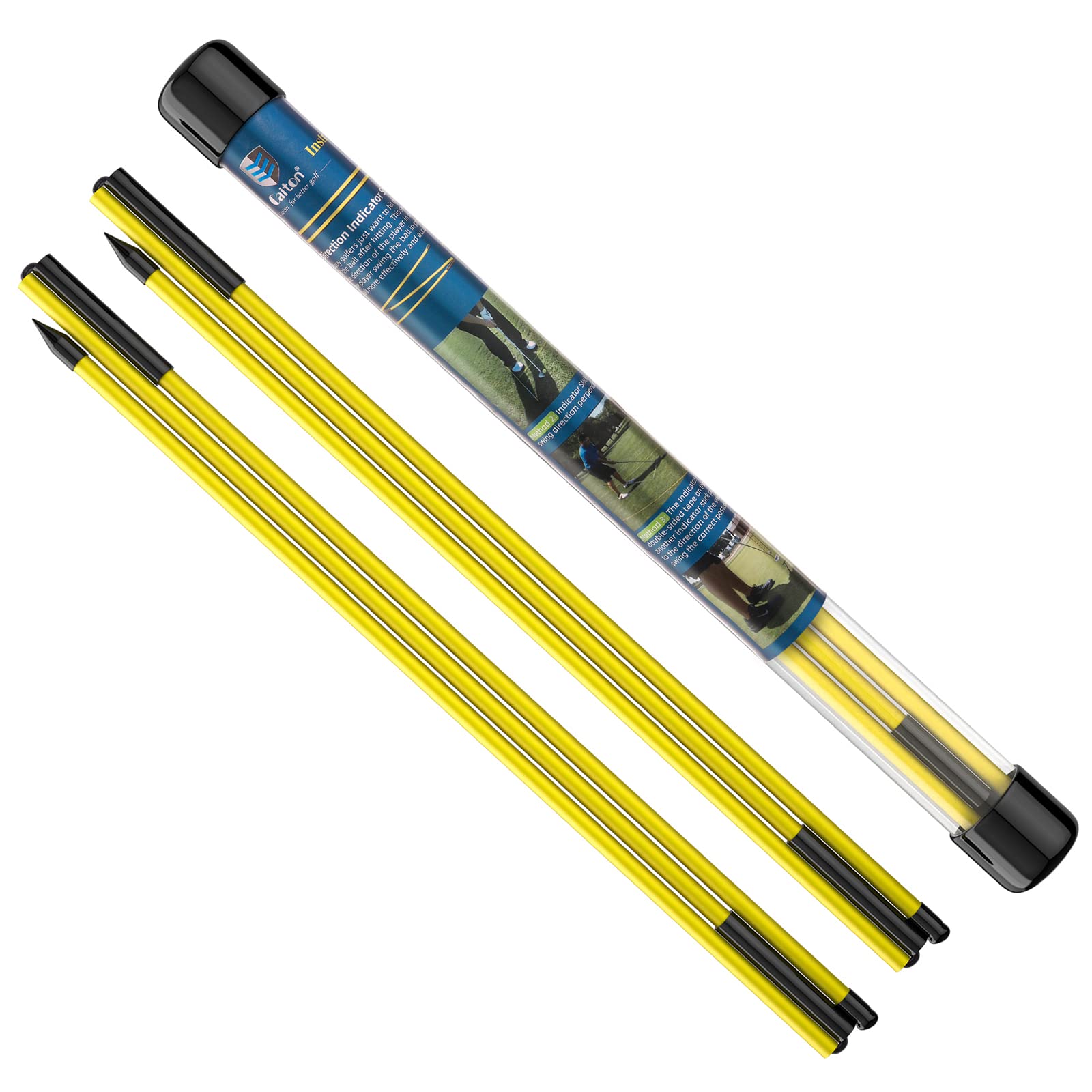 MoKo 3 Stück Golf Alignment Sticks, 3-Teilige Faltbare Golf Ausrichtungsstäbe Ausrichtungsstange Alignment Übungsstangen Schwunghilfe Golfübungsgerät Richtungsanzeige zum Zielen Putten, 48 Zoll