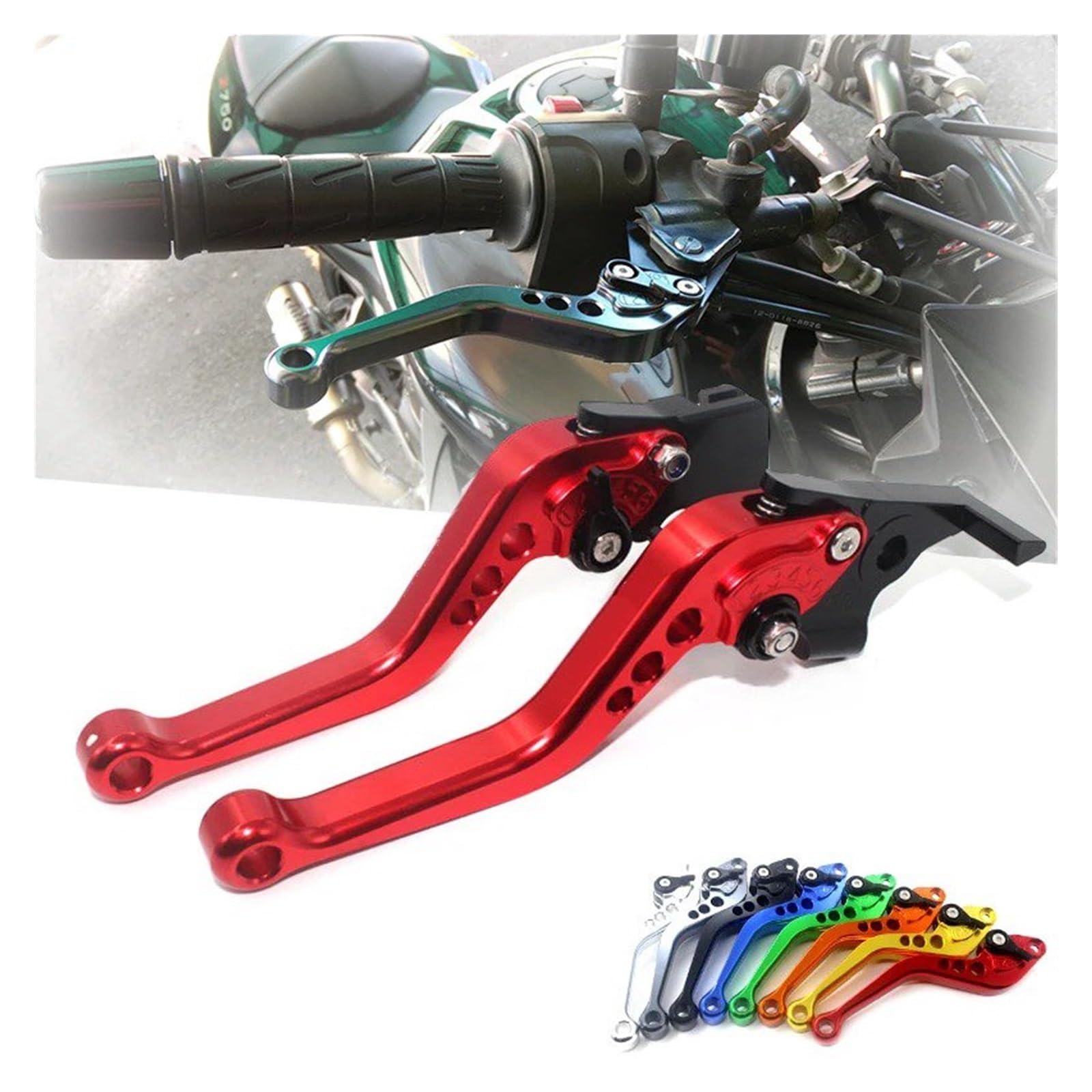 Leva Freno Frizione CNC Regolabile Per Benelli BN 125 BN 150 Tnt 150i BN125 Moto (Black Red)