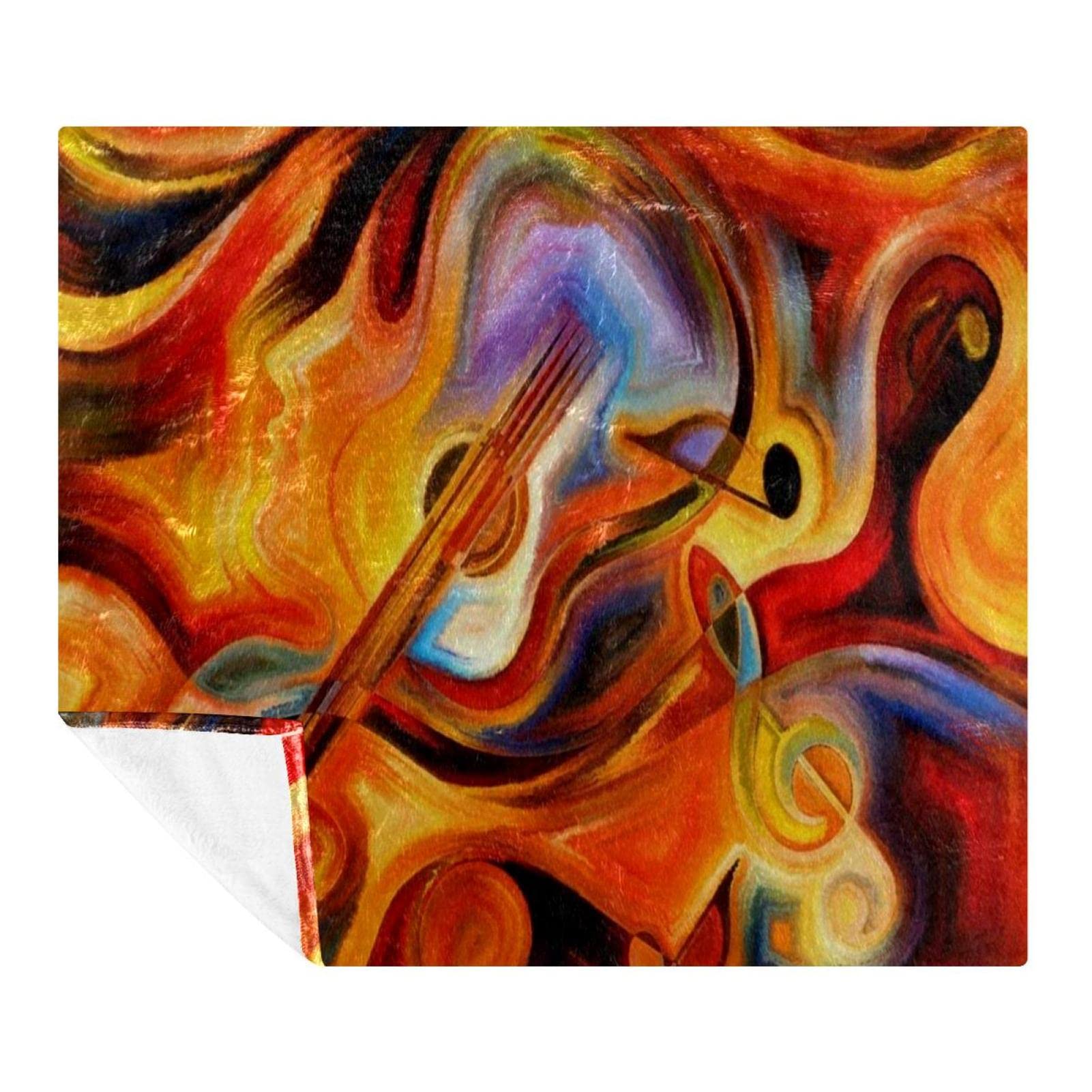 Couverture polaire violon poétique pour réchauffer l'ambiance de la chambre
