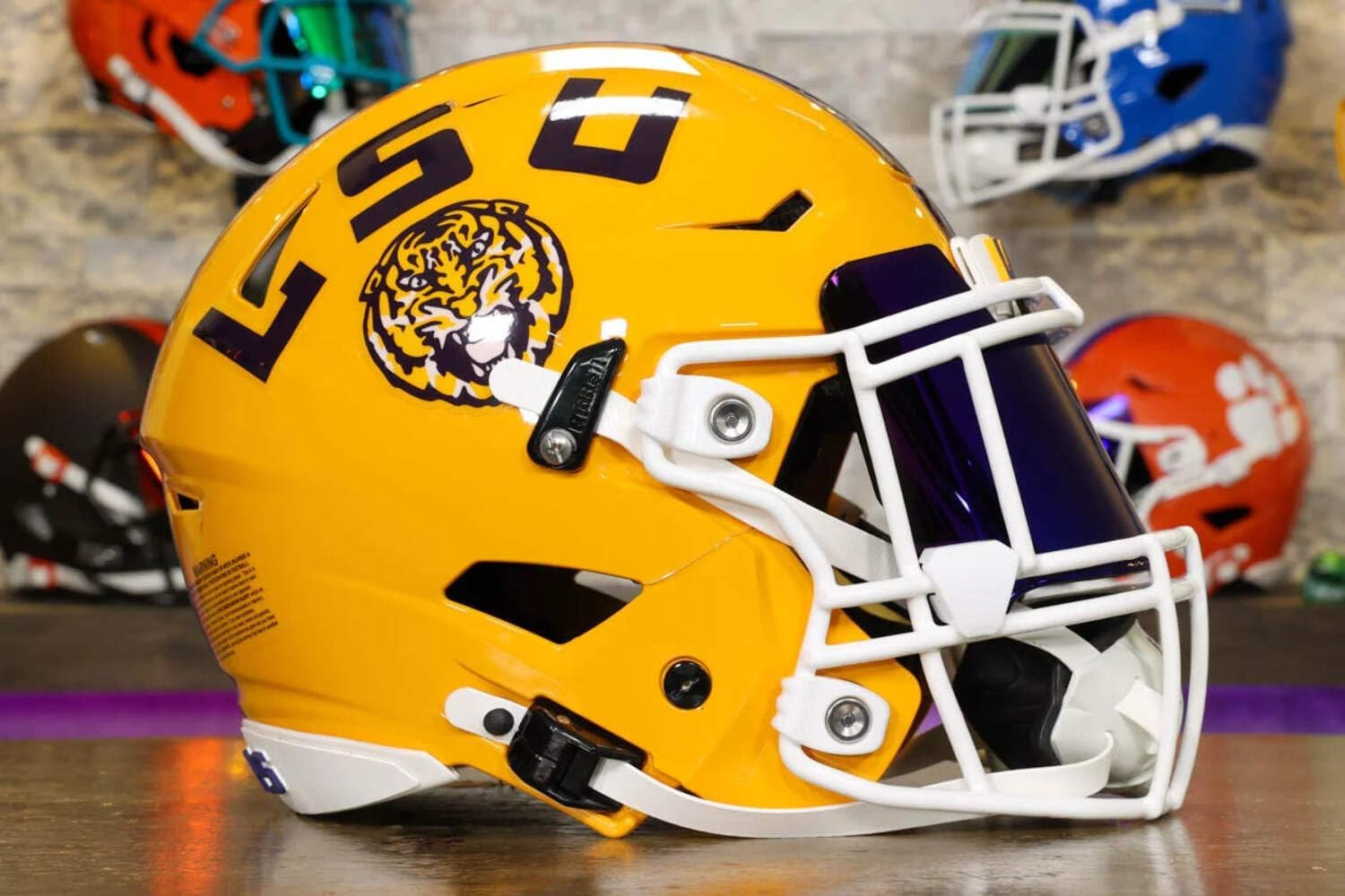 LSU Collectible SpeedFlex Helmet - GG Special Edition - with Free USA Flag Decal - Perfect for Sports Fans and Collectors - Green Gridiron