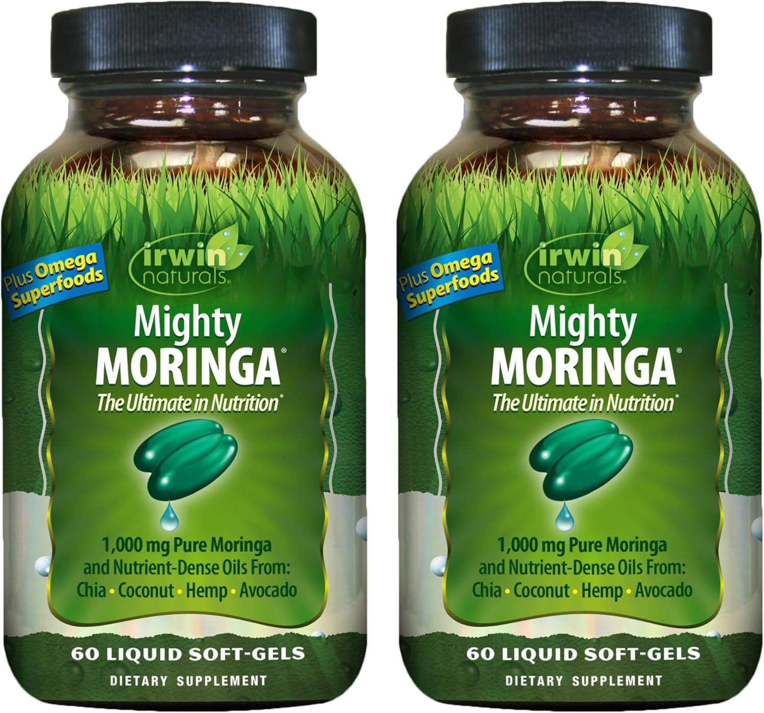 Irwin Naturals Mighty Moringa Superfood Nutrition Supplement | 2 Pack 60 Count (Pack of 2)