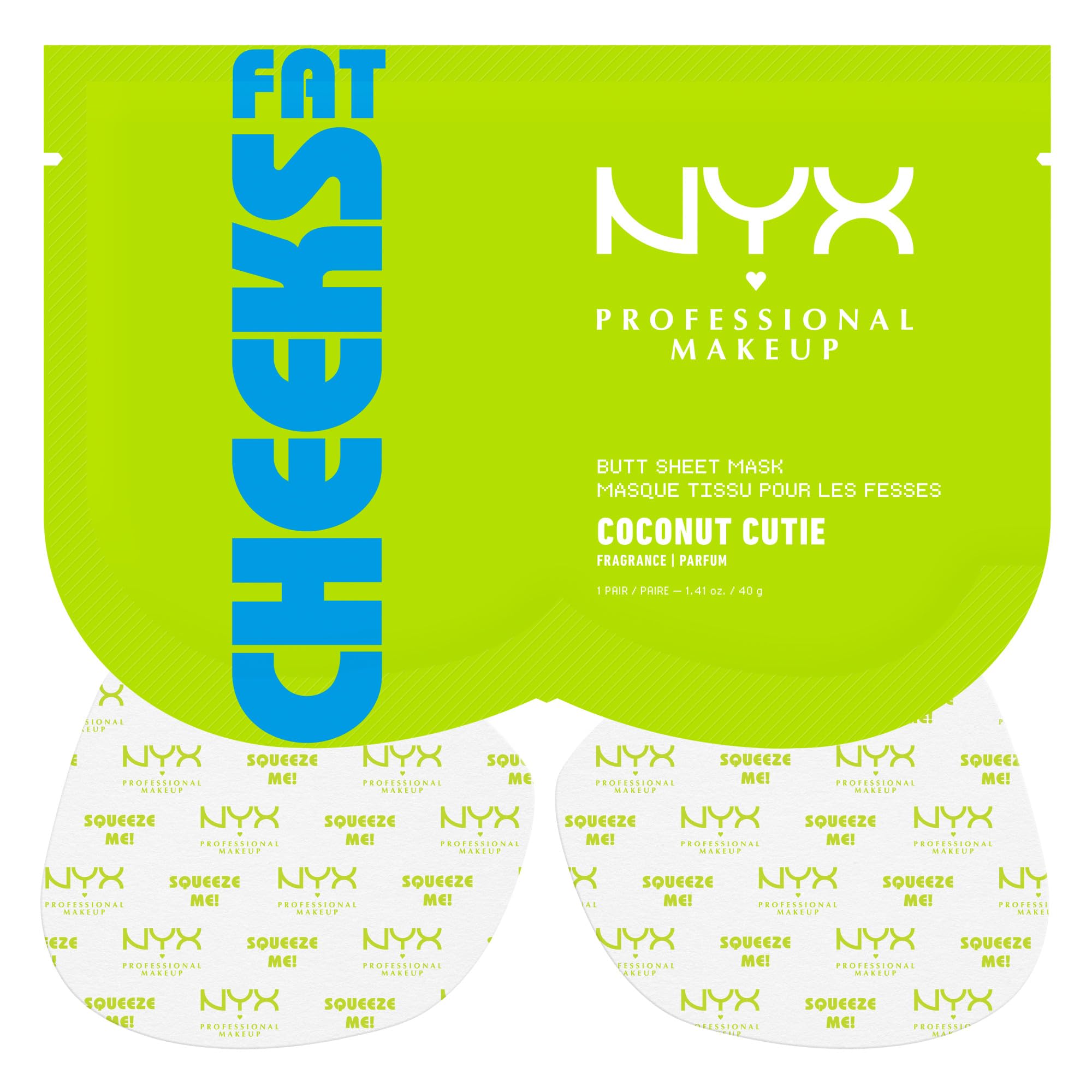 NYX Professional Makeup Fat Cheeks Butt Mask, Hydrating Sheet Mask