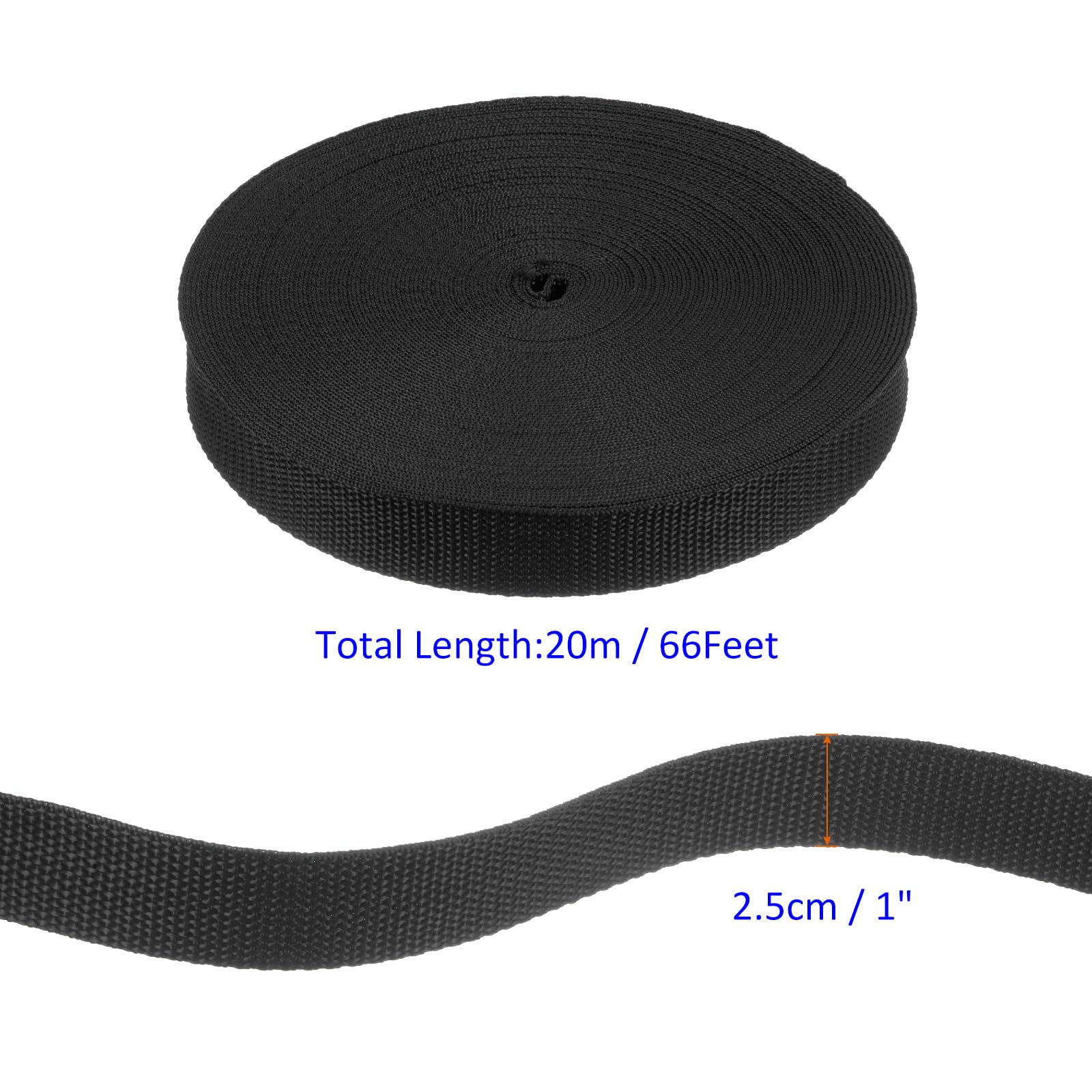 M METERXITY Tree Tie Strap-1 Roll 66 Feet x 1 Inch Garden Staking Straps,Plant Supports Tree Tie Staking,Tree Support Straps Apply to Outdoor/Garden/Plant/Staking/Guying(Black) - Image 3