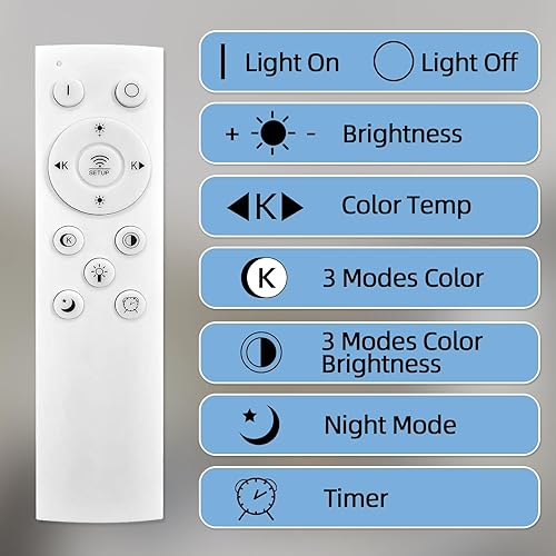 Miniatura 3 de Lámpara de techo LED moderna y contemporánea con control remoto, lámpara de techo regulable de 32 pulgadas para comedor, cocina, sala de estar,