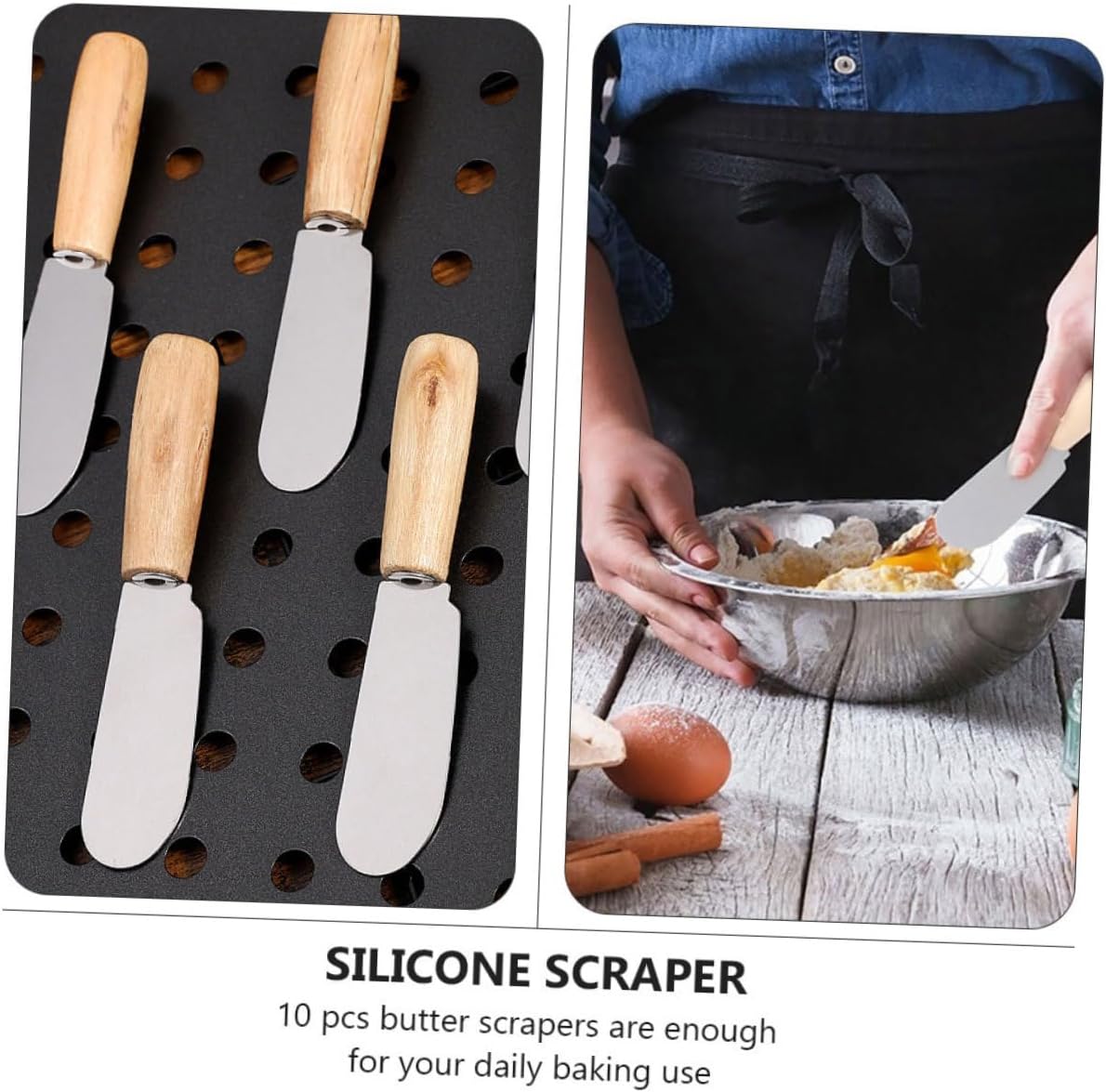 6pcs Cheese Spatulas Stainless Steel and Wood for Baking