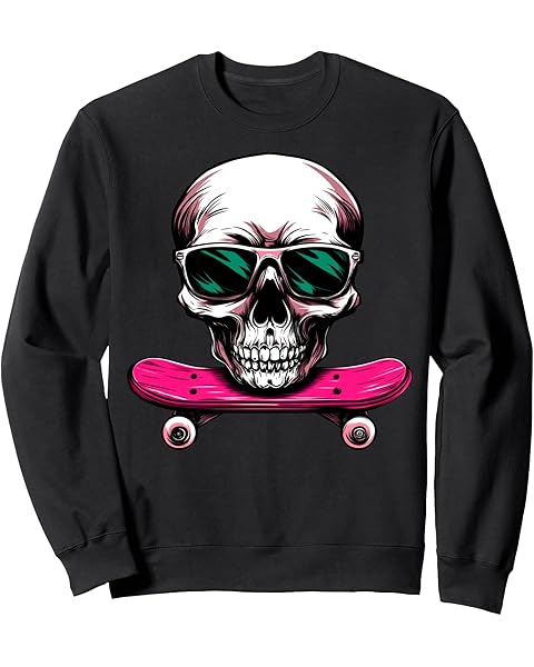 Skulls Skateboard Skater Skull Sweatshirt