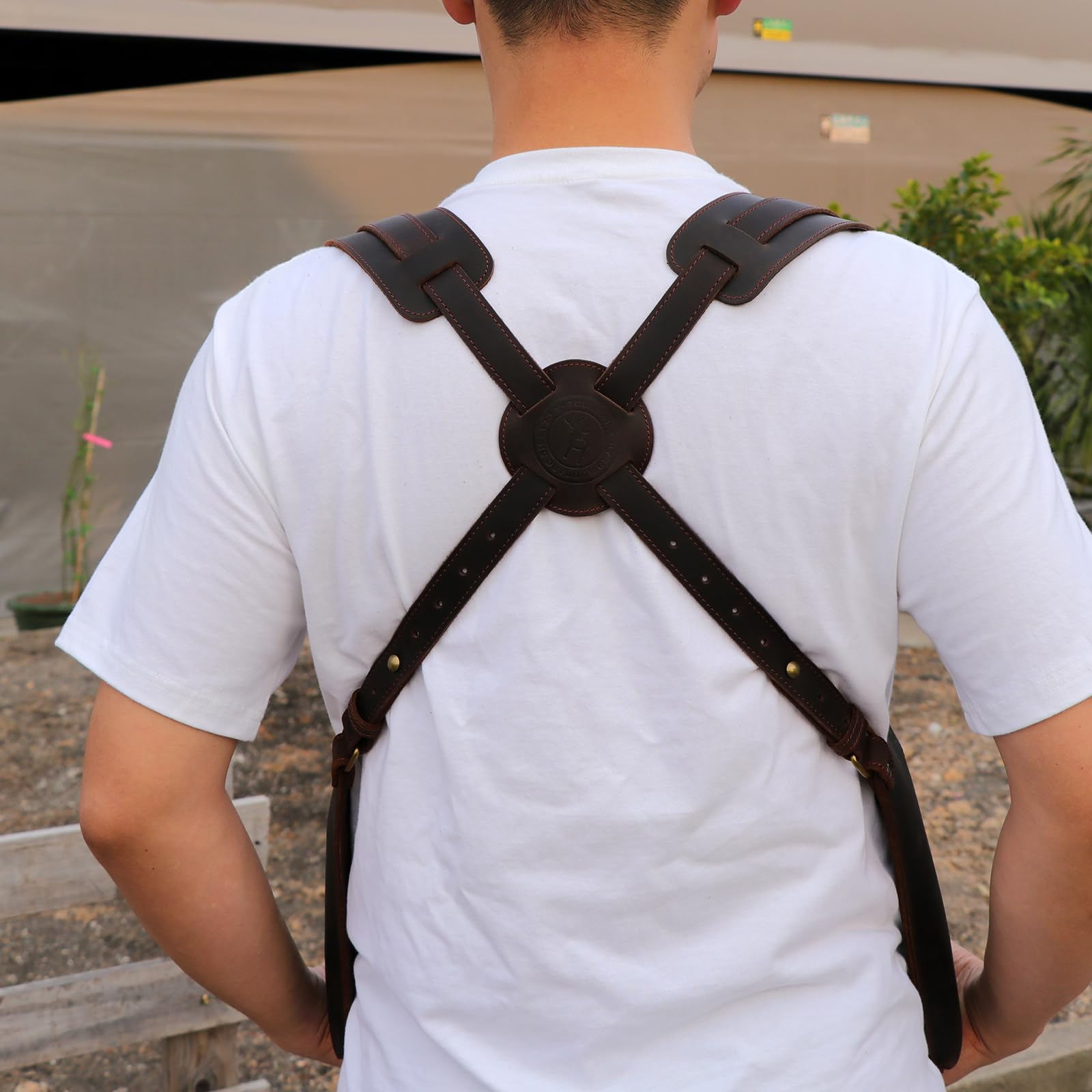 TOURBON - Sac à bandoulière antivol sous le bras pour hommes, sac en cuir avec sangle réglable, poche discrète