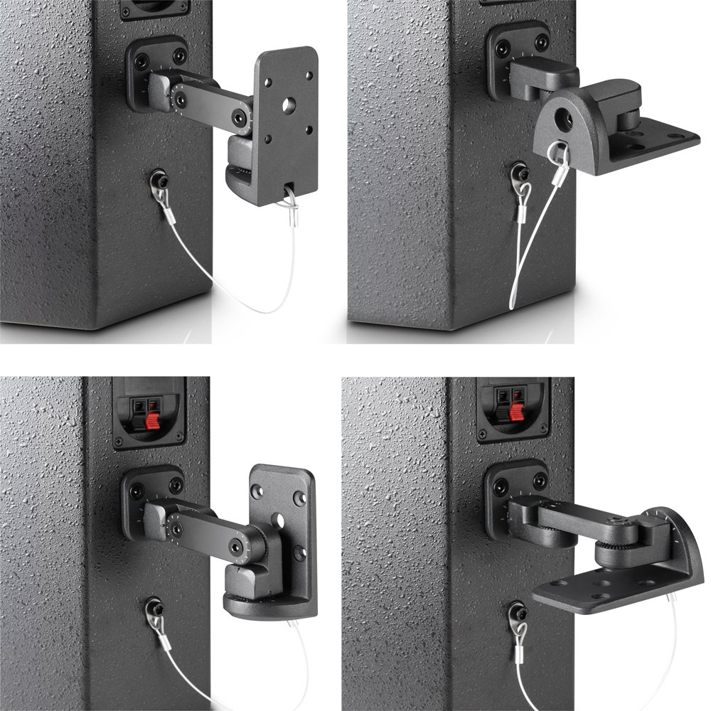 Support Mural Pour Enceinte Kinsman - Noir, Charge Max 50 Kg, Fixation Solide