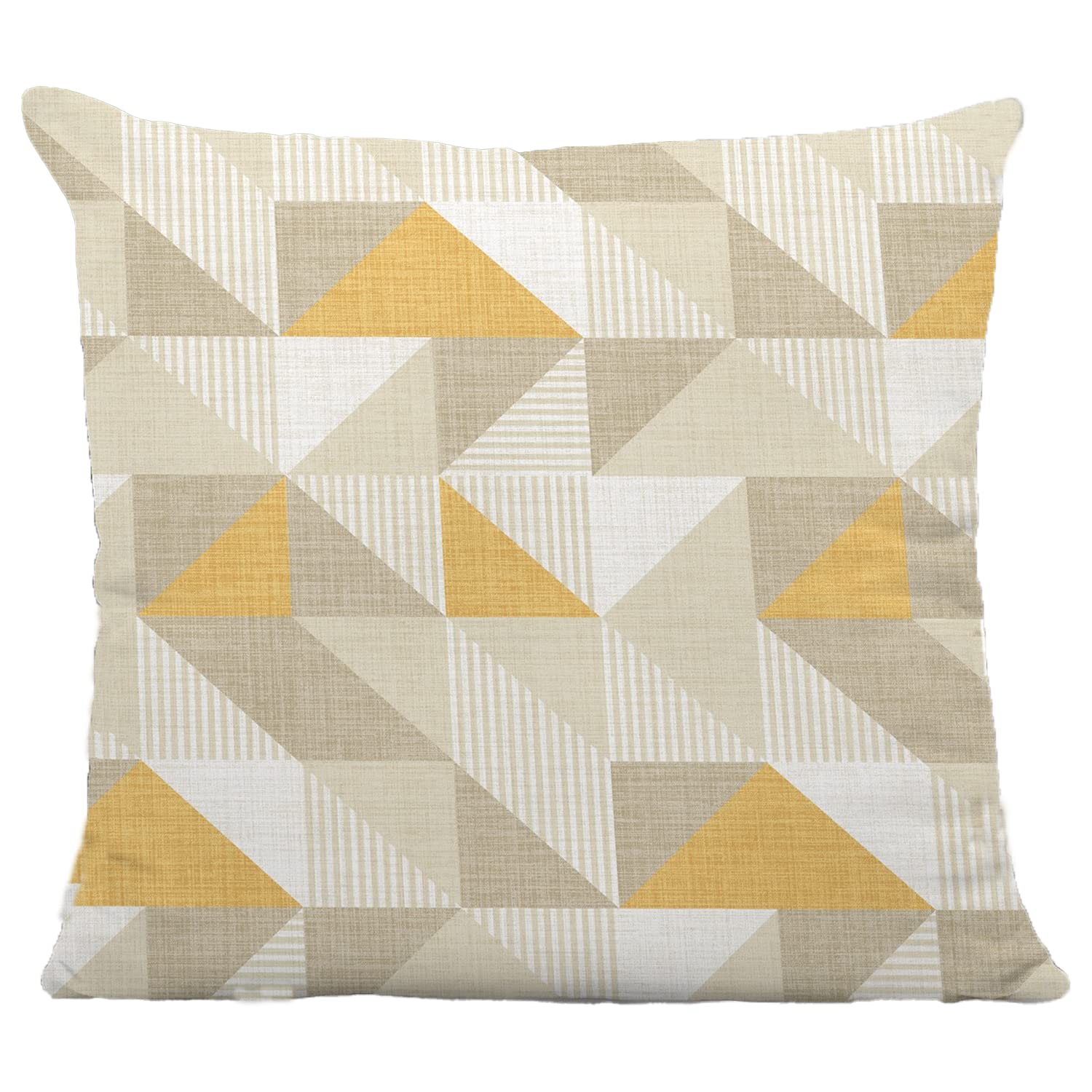 NightComfort 100% Cotton Cushion Cover Luxury Designer Indoor & Outdoor use - Multi Triangle - Ideal For Sofas, Living Room, Bedroom, Rattan Garden Furniture Set, Chairs, Benches (45x45cm)- Pack of 2 โ image 1