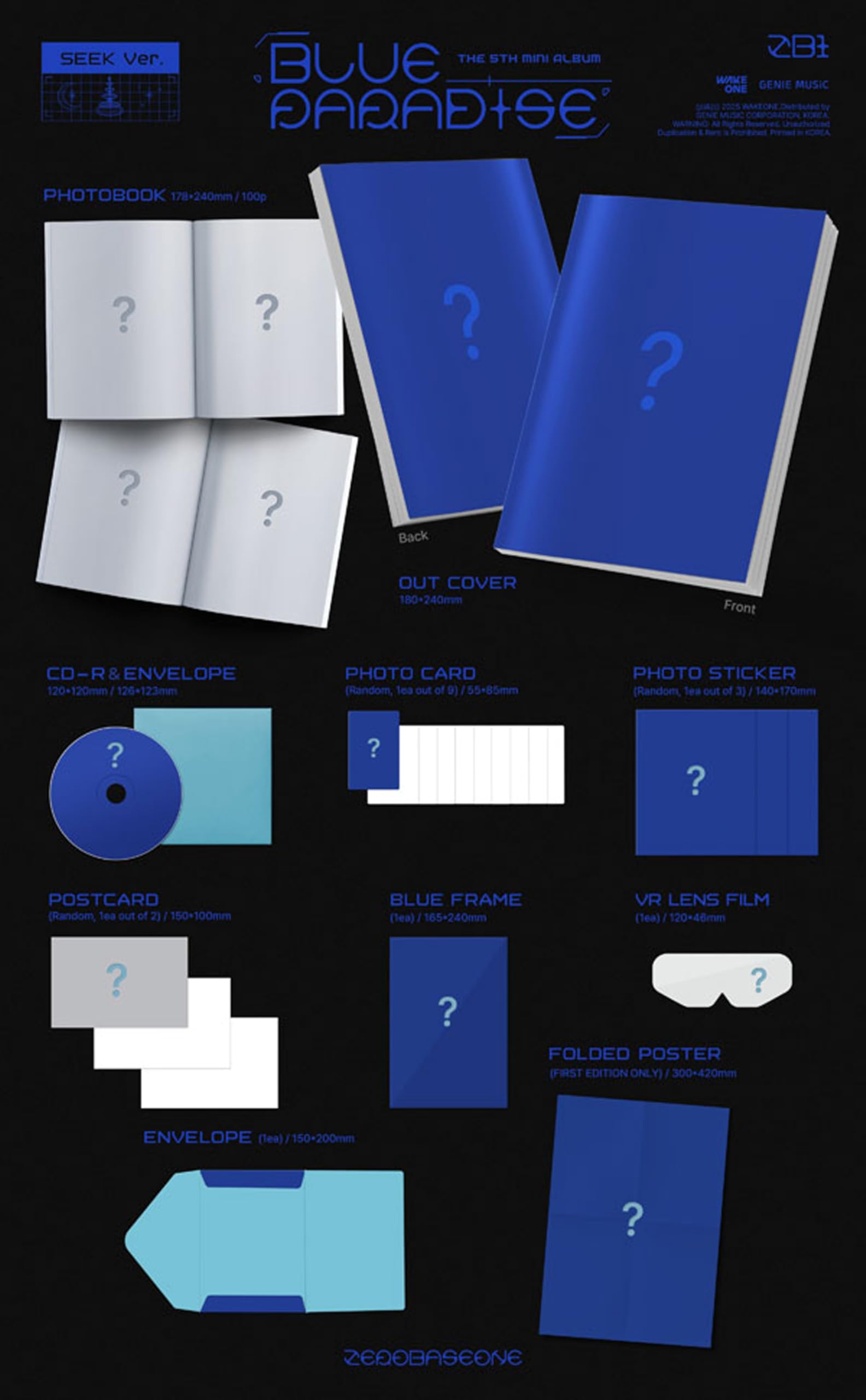 Amazon.com: ZEROBASEONE BLUE PARADISE 5th Mini Album (Photobook