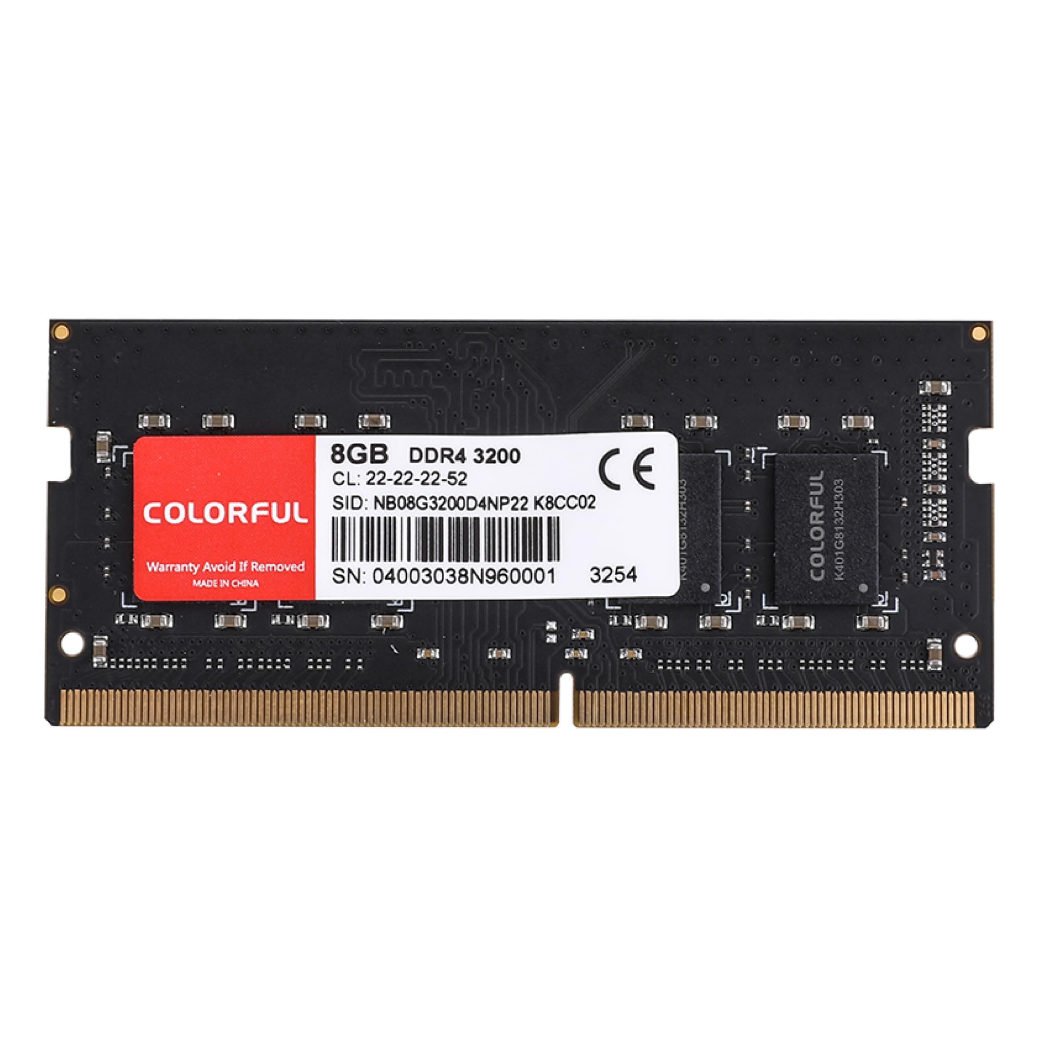 colorful 8GB DDR4 RAM, 3200MHz CL22 (or 2933MHz or 2666MHz) Laptop