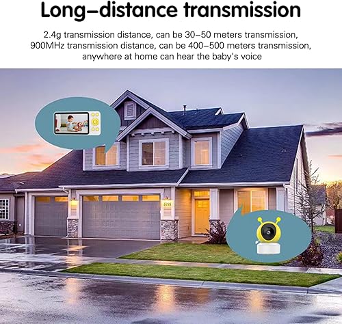 Miniatura 8 de Monitor de bebé con Wifi Smartphone con aplicación y pantalla, monitor de bebé de video de 5 pulgadas con cámara y audio, visión nocturna de largo