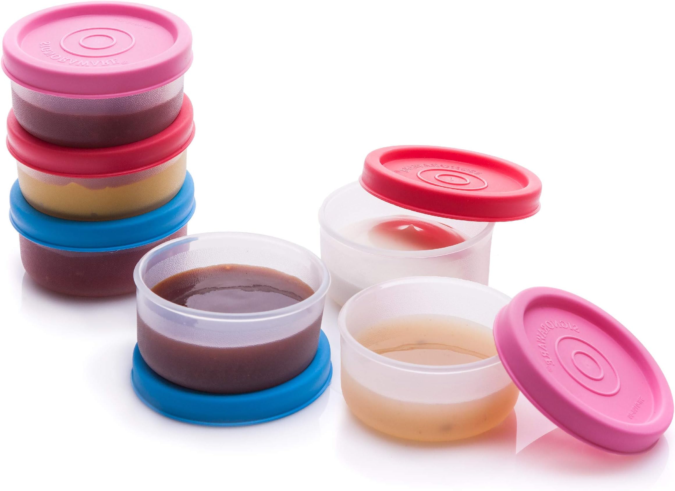 Condiment Containers with Lids- 6 pk. 1.3 oz.Salad Dressing to go Small Food Storage Containers- Sauce Cups Leak proof Reusable Plastic BPA free for Lunch Box Picnic Travel