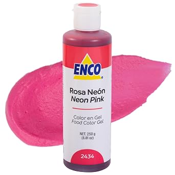 ENCO Food Coloring Gel Neon Pink 8.8 oz 250g Concentrated, Vegan