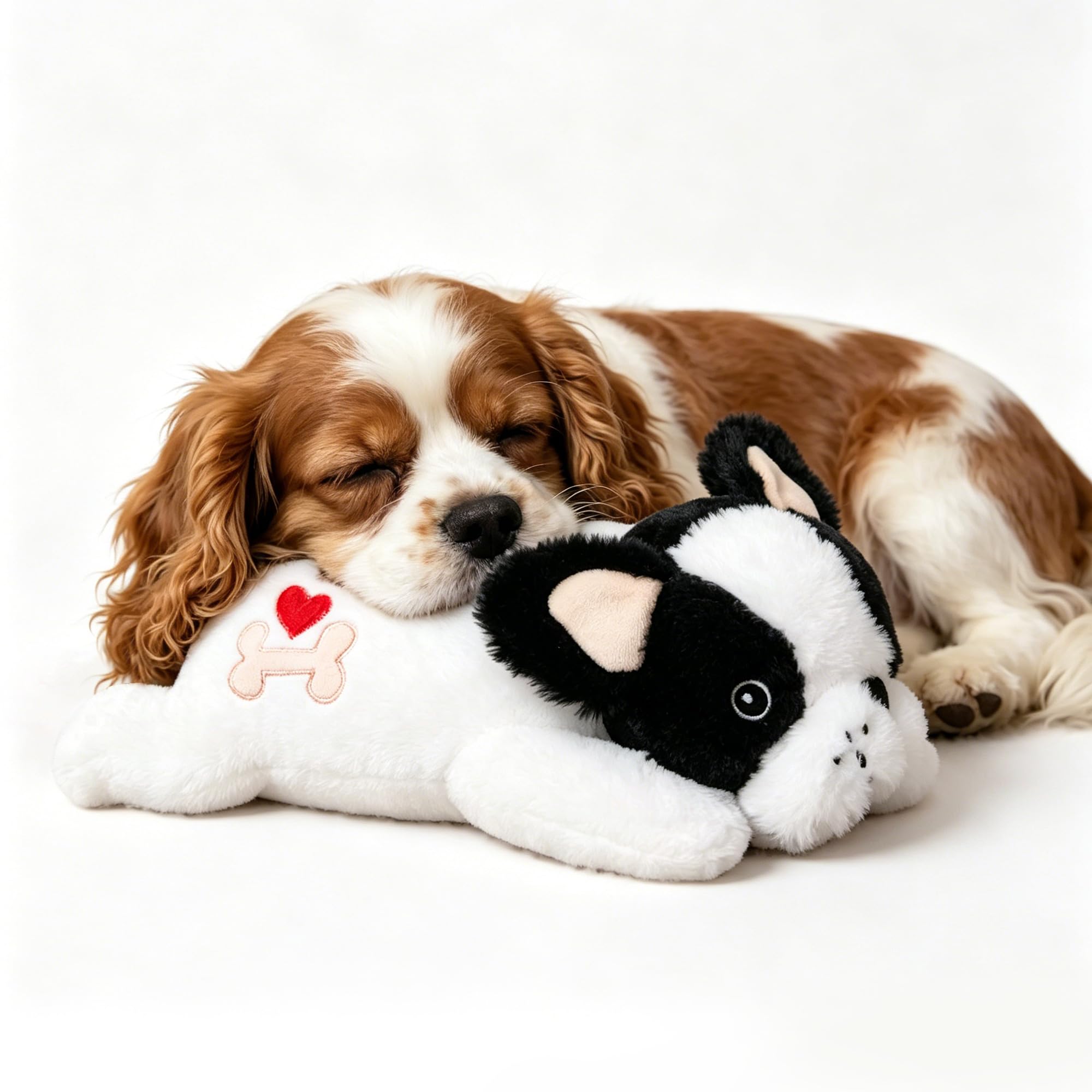 Pet Prime Heartbeat Toy for Puppy with Heat Pack, Stuffed Bulldog Plush Toy for Sleep Aid and Soothes Dog Separation Anxiety, Soft and Cuddly Companion with Variable-speed Heart Beat (French Bulldog) — image 1