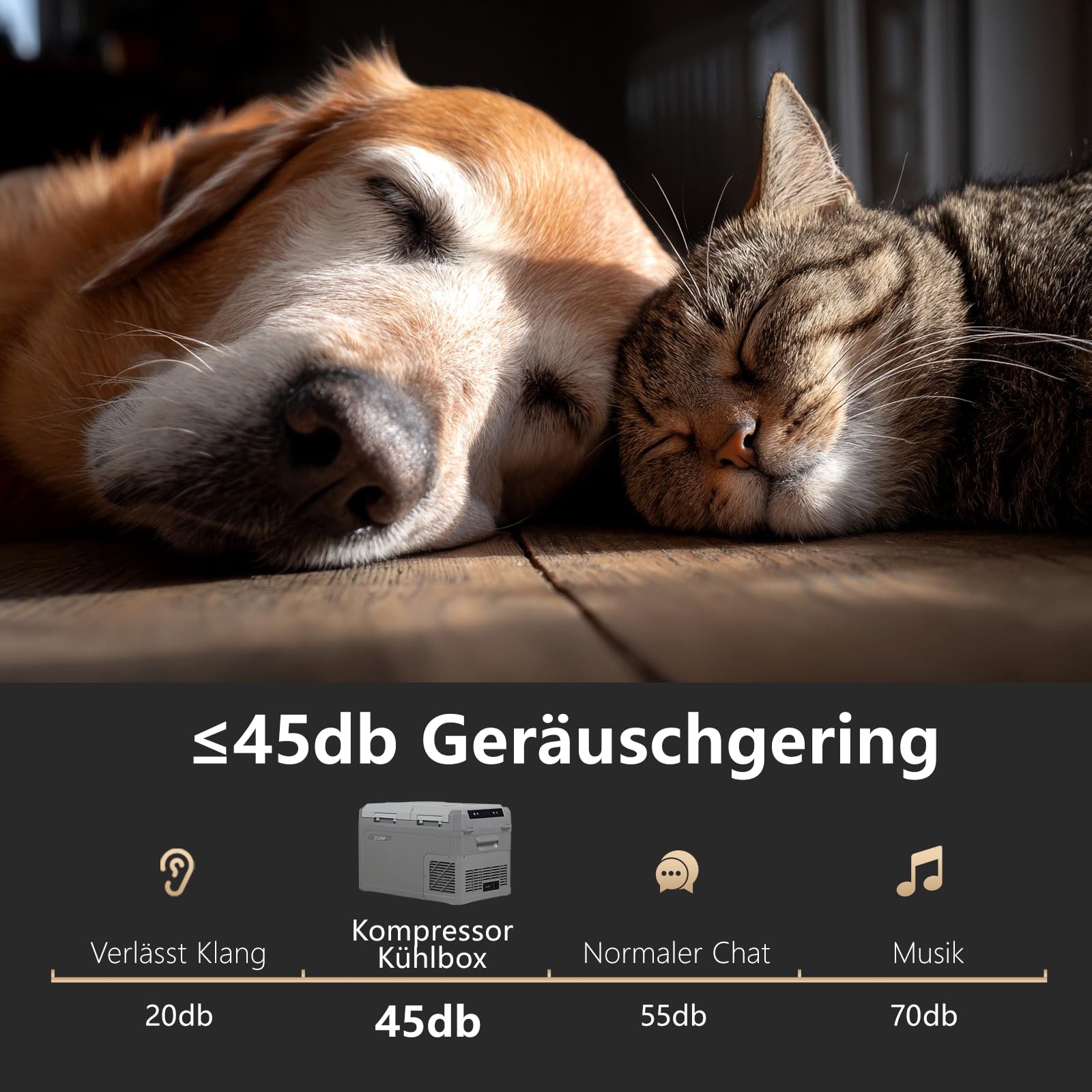 GES45 32L Kompressor Kühlbox Auto Elektrisch Dual Zone Tragbare Camping Gefrierbox 12/24V -20℃-20℃