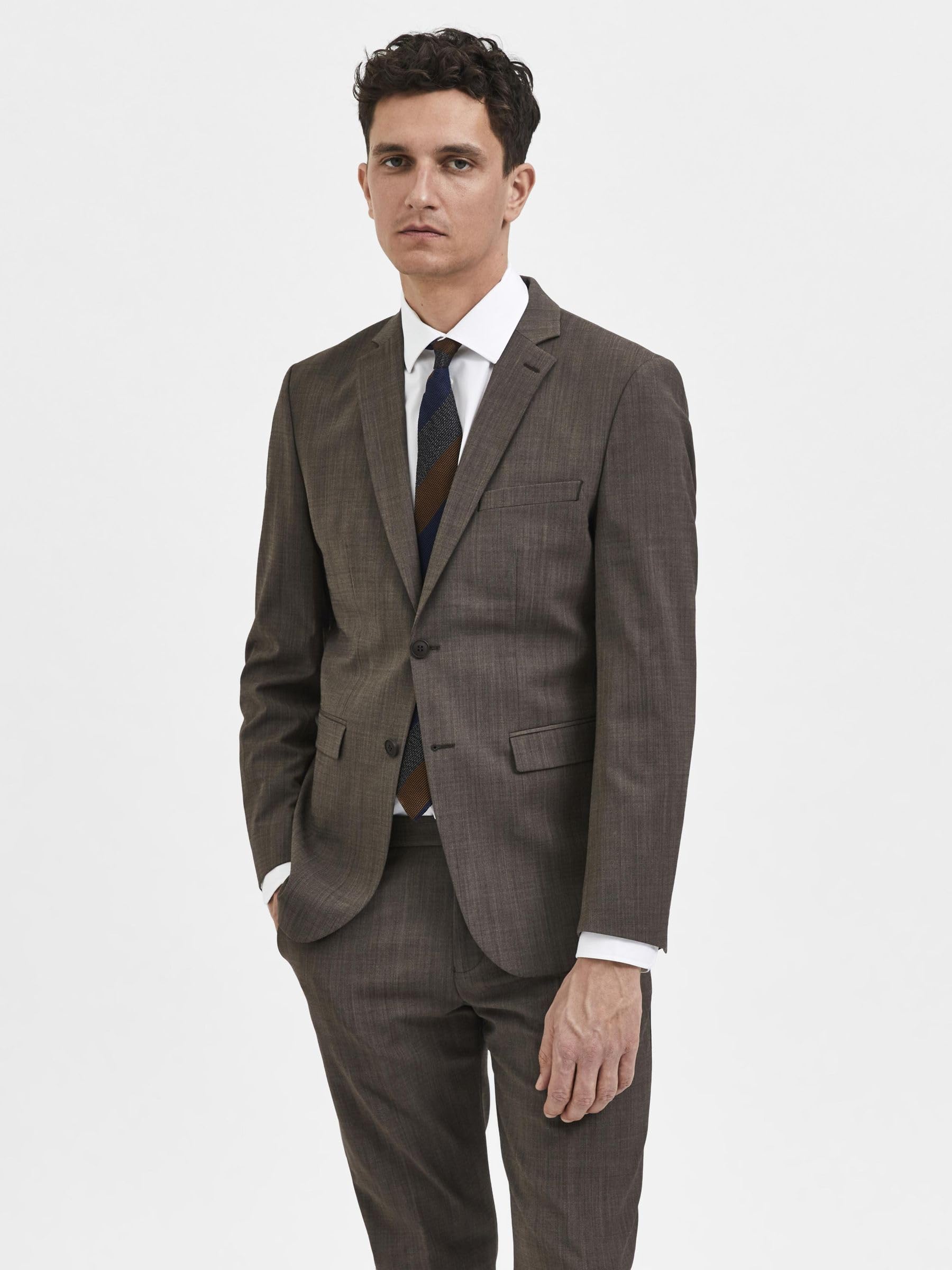 SELECTED HOMME Male Blazer Slim Fit Wollgemisch