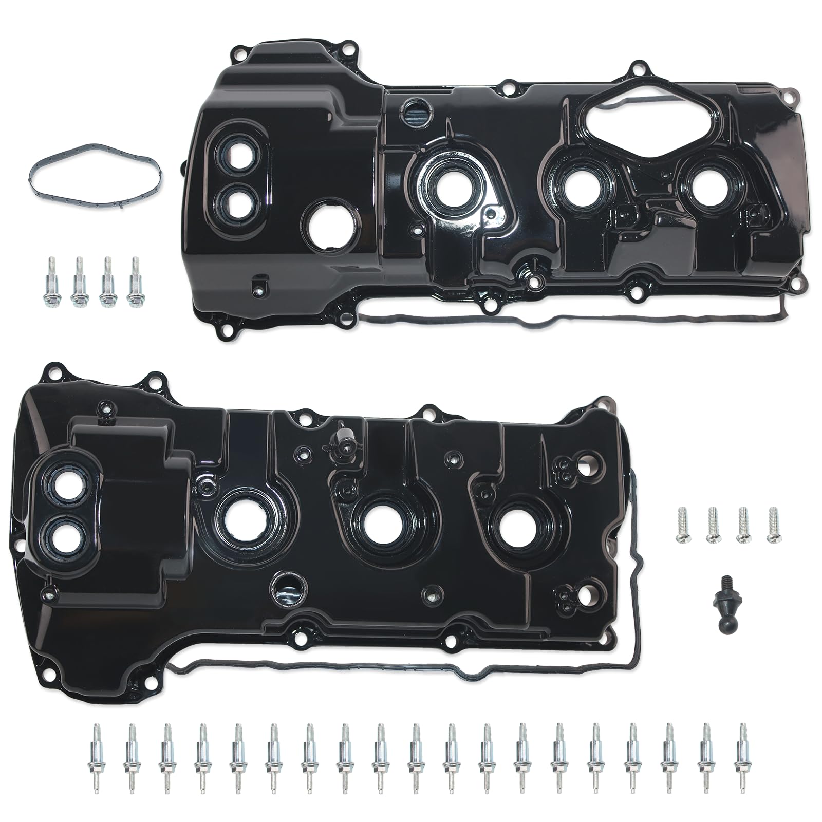 3.5L EcoBoost Aluminum Valve Covers Compatible with Ford 2015-2017 Expedition 2013-2016 F-150 Replace# BL3Z-6582-H DL3Z-6582-C