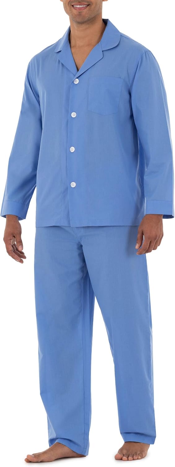 Fruit of the Loom mens Long Sleeve Broadcloth Pajama Set - Image 5