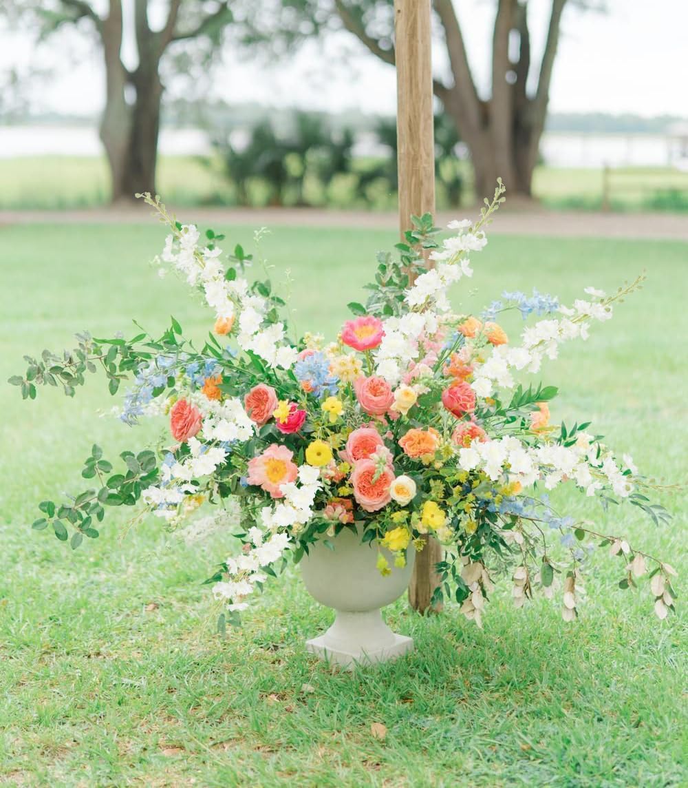 Ivory Flowers 33.86" Delphinium Artificial Flwoers Cream White Fake Flowers 5PCS Long Stem Snapdragon Flowers for Tall Vase for Wedding Centerpieces Home Party Decor (Cream White) - Image 7