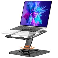 EOIWUY Supporto PC Portatile, [360° Base Girevole] Porta Laptop Stand Alluminio Regolabile