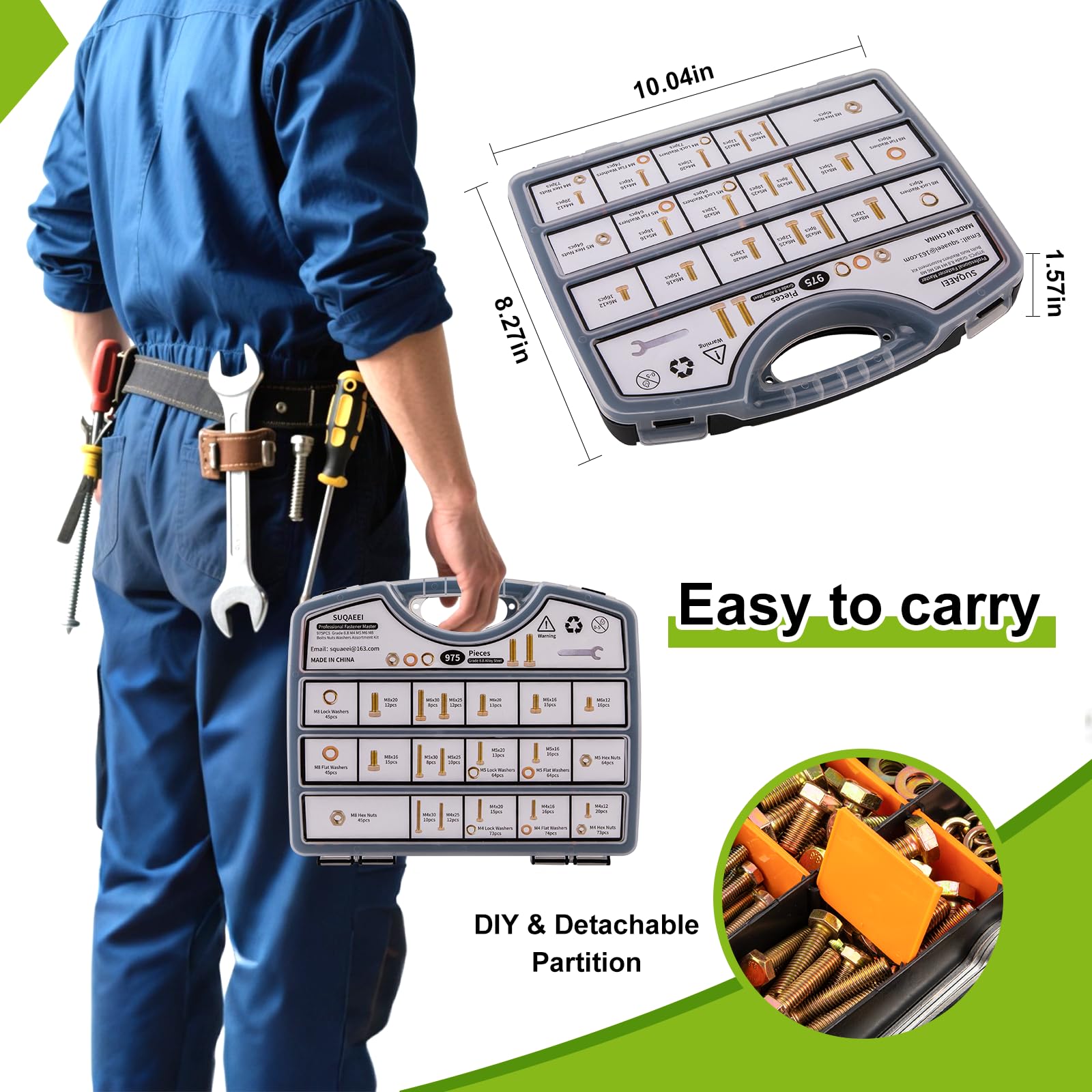 975 Piece Bolt & Nut Kit - Grade 8.8 Fasteners -6