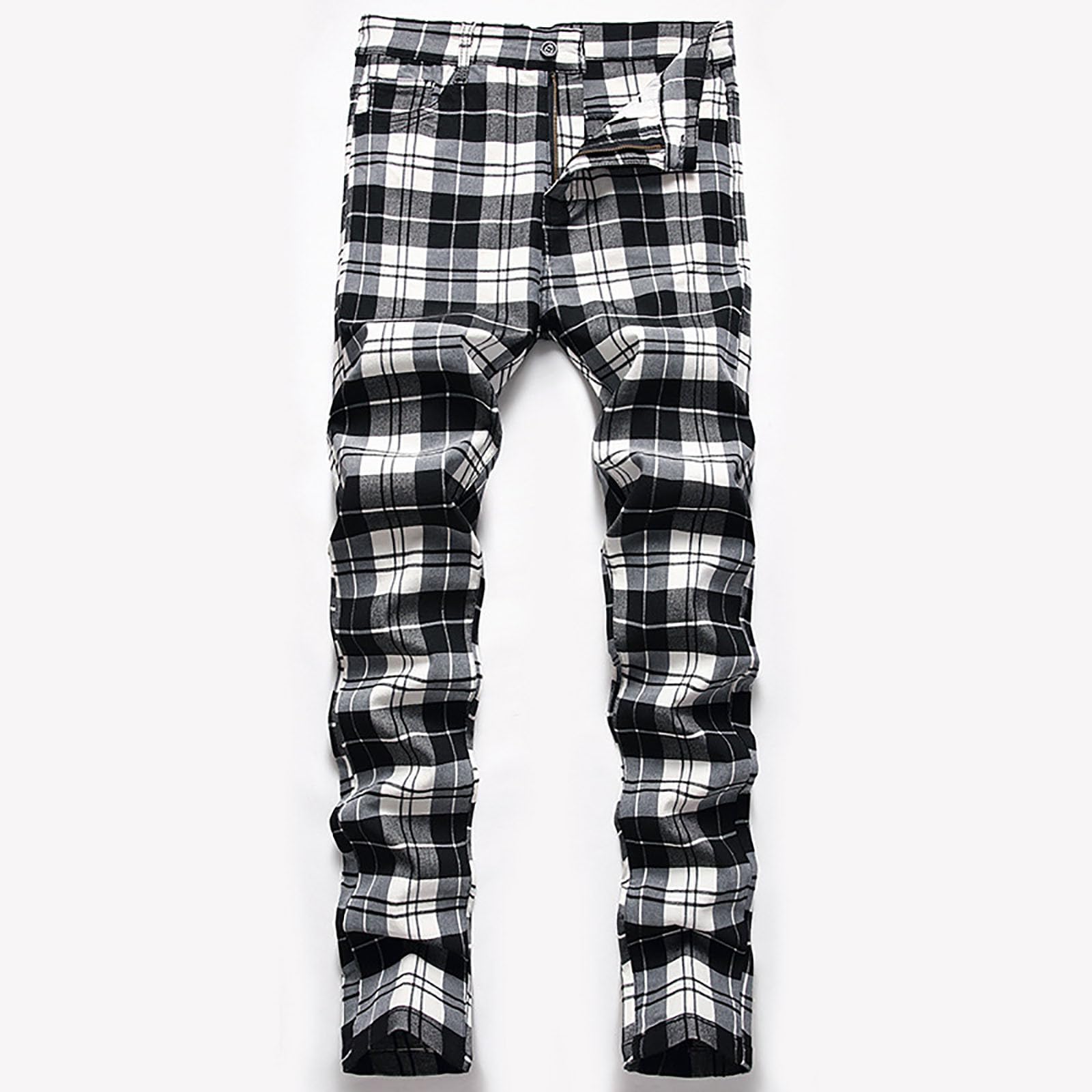 Generisch Pantaloni da uomo per il tempo libero, elasticizzati, comodi, slim fit, per l'uso quotidiano, motivo a righe, alla moda, versatili