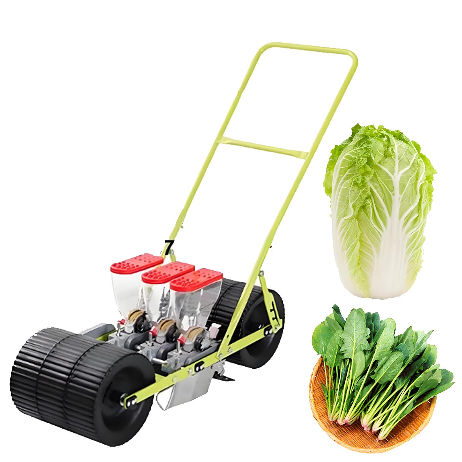 Sembradora de precisión, sembradora de jardín de empuje para maíz, soja, cacahuetes, trigo, frijoles, espacio ajustable entre filas, 5 filas