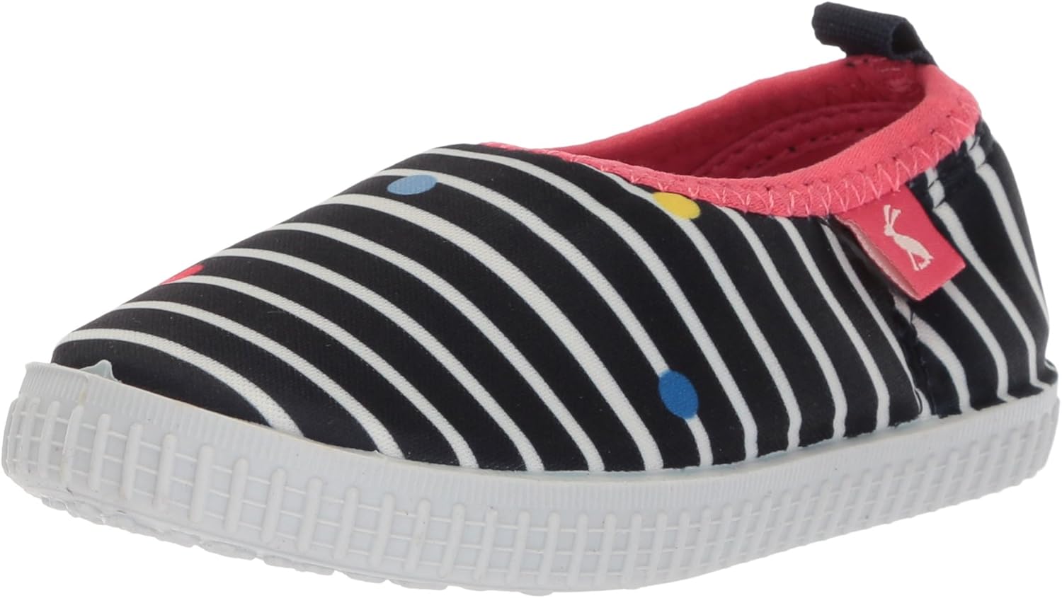 Joules Baby-Girl's JNRPEBBLE Water Shoe, Cream Stripe Fun spot, 3 Medium US Infant