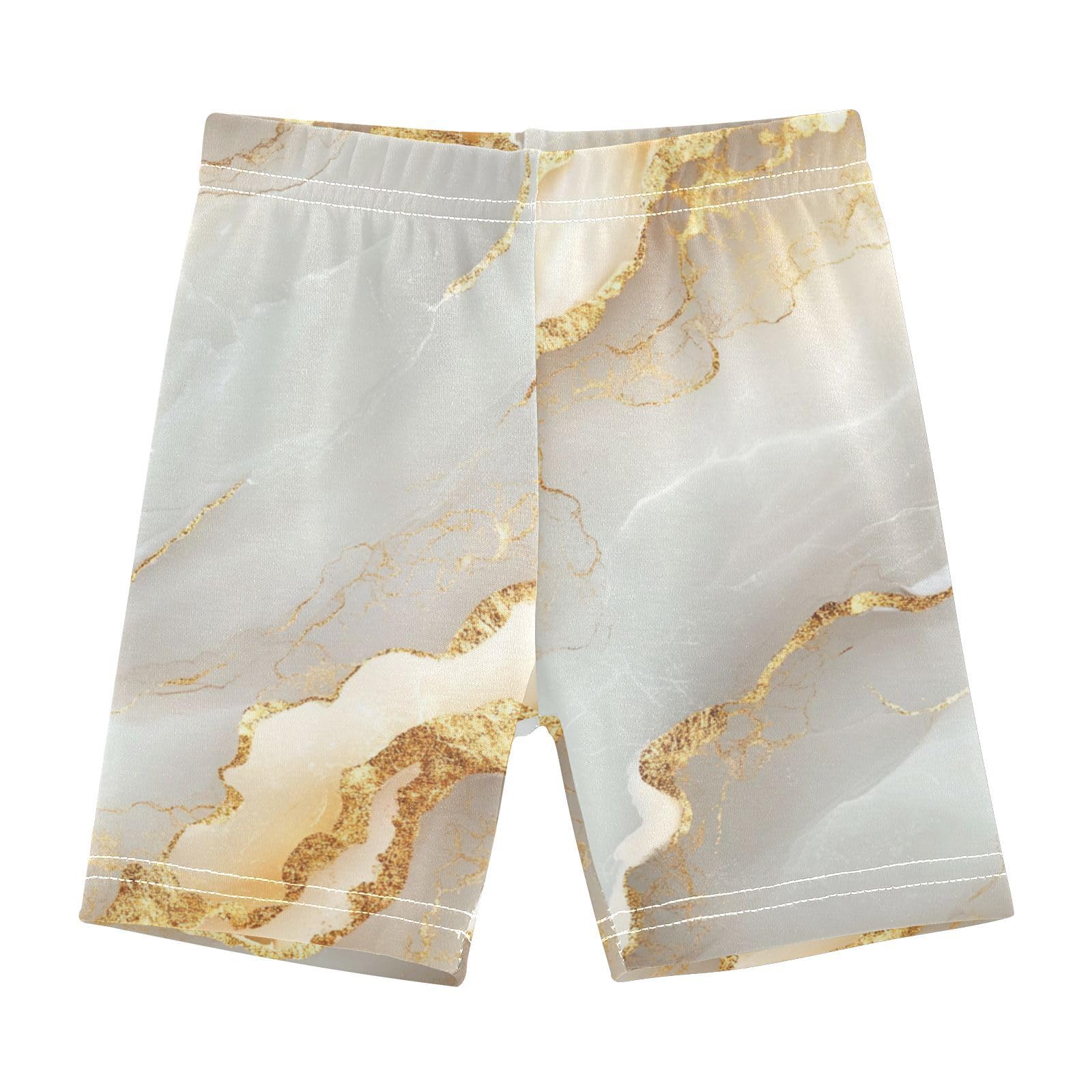 Caihoyu Toddler Girls Shorts Comfy Cotton Romper Shorts Outfits Clothes Under Dress 6T Marble White White