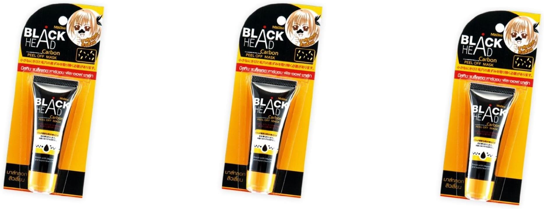 Beauty Set : 3 Units of MT. Blackhead Remover Carbon Charcoal Facial Peel Off Mask Acne Remove Pimple Spots/ 10 G. X 4 Pieces [Free Facial Hair Epicare Spring A1Remover]