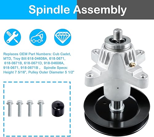 Miniatura 4 de GT1554, GT2550 2002-2003 para cubierta de 54 pulgadas 618-04608A husillo con correa para MTD Cub Cadet, GT-2550 H (14A9816K790), GT-954